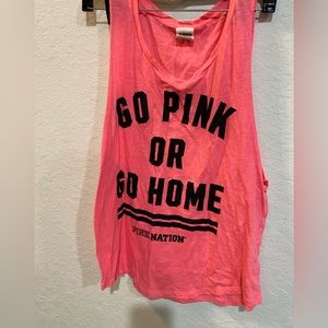 Pink Victoria Secret Tank Top Go Pink or Go Home Medium sleeveless